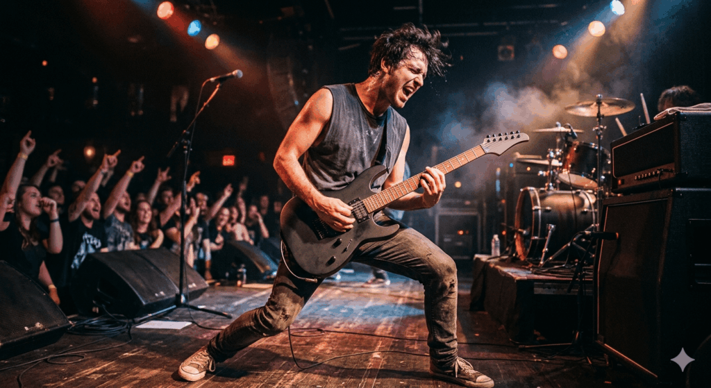 Musiker geht ab mit Egitarre egitarrenkurs.de Sidebar 1